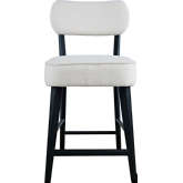 Wes Counter Stool in Black Wood & Boucle Fabric (Set of 2)
